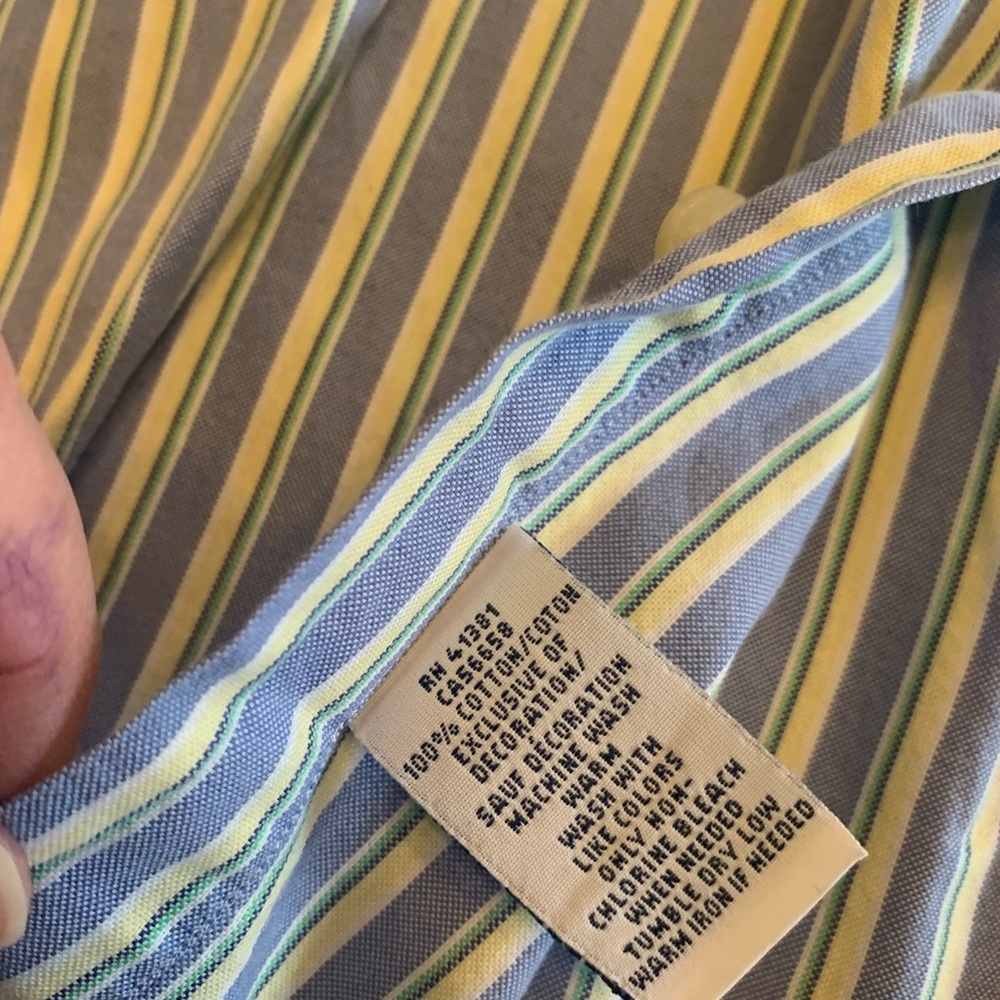 Yellow & Blue button up - Picture 8 of 8